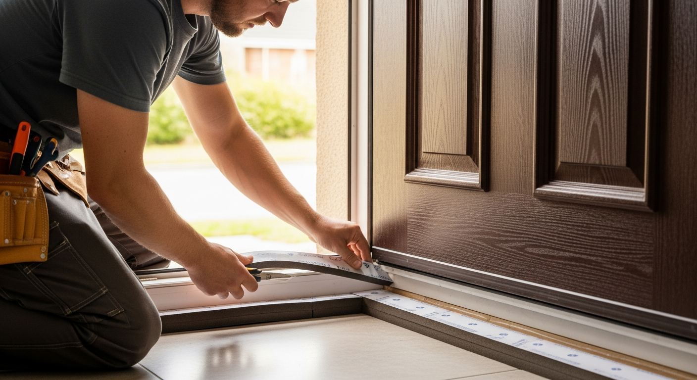 Calfeutrage de porte exterieure a Brossard