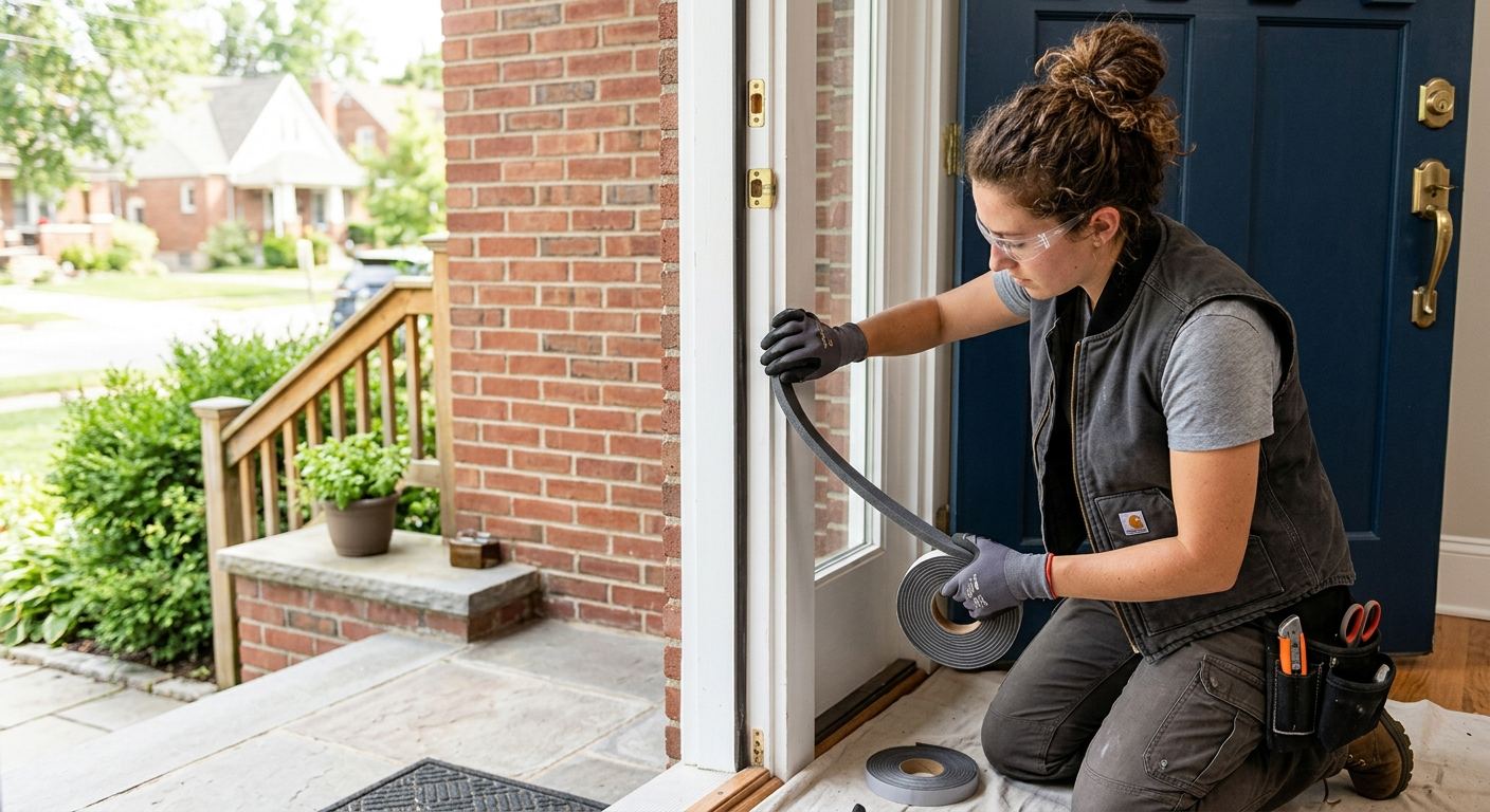 Calfeutrage de porte exterieure a Macamic